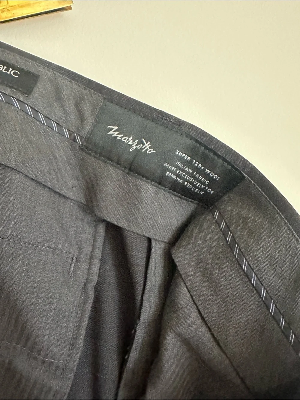 Banana Republic Marzotto Super 120s Wool Dress Pants Black 32x30
